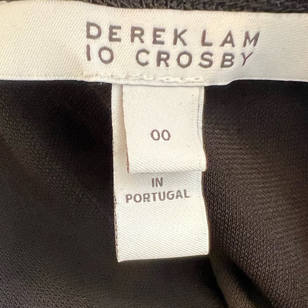 Derek Lam 10 Crosby Black Asymmetrical Floral Sleeveless Dress Size 00 - Picture 6 of 11